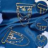 2Pcs 2 Styles Steel Brooches JEWB-BM0001-01G-7