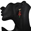 Christmas Aluminum Glass Dangle Stud Earrings EJEW-JE06582-2