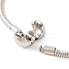 Tarnish Resistant 304 Stainless Steel Round Snake Chain Bracelets with Clasps BJEW-F472-01P-01-3
