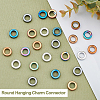 24Pcs 6 Colors PVD Vacuum Plating Non-magnetic Synthetic Hematite Linking Rings G-AR0004-76-4