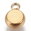 Ion Plating(IP) 304 Stainless Steel Pendant Cabochon Settings STAS-K202-03A-G-2
