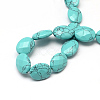 Faceted Oval Synthetic Turquoise Beads Strands G-R303-14-2