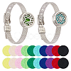 2Pcs 2 Styles Stainless Steel Watch Band Bracelets BJEW-HS0001-15B-1
