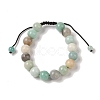 10mm Round Natural Flower Amazonite Braided Bead Bracelets BJEW-C067-01C-23-2