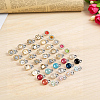 39Pcs Flower & Flat Round ABS Plastic with Alloy Lapel Pin Backs for Backpack Clothes JEWB-GF0001-55-3