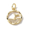Brass Micro Pave Cubic Zirconia Charms ZIRC-F131-18G-1