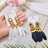 2 Pairs 2 Colors Feather Chandelier Earrings EJEW-TA0001-82-5