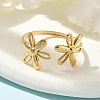 Ion Plating(IP) 304 Stainless Steel Open Cuff Ring for Women RJEW-M025-05G-2