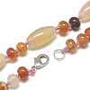 Natural Carnelian Beaded Necklaces NJEW-S388-18-2