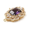 Brass with K9 Glass & Rhinestone Pendants KK-C024-07KCG-01-3
