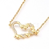 Brass Cubic Zirconia Pendant Necklace & Stud Earring Jeweley Sets SJEW-L154-11G-2