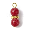 Baking Paint Glass Round Beaded Pendant PALLOY-JF02270-01-2