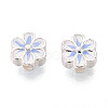925 Sterling Silver Enamel Beads STER-T008-35B-3