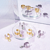 8Pcs 4 Style 304 Stainless Steel Open Cuff Rings Set with Charms RJEW-AB00009-4