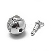 Rhodium Plated 925 Sterling Silver Box Clasps STER-L057-008C-3