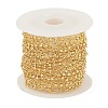 Brass Cube Beaded Link Chains CHC-M025-63G-3