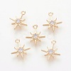 Brass Cubic Zirconia Charms X-ZIRC-Q002-143G-1