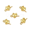 Brass Pave Cubic Zirconia Heart Connector Charms KK-P347-02G-01-1