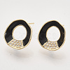 Brass Micro Pave Cubic Zirconia Stud Earring Findings KK-T054-36G-01-NF-1