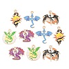10Pcs Alloy Enamel Pendants X-ENAM-P268-01G-1