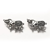 Brass Micro Pave Black Cubic Zirconia Lobster Claw Clasps ZIRC-I052-05P-1