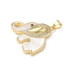 Brass Micro Pave Cubic Zirconia Shell Pendants KK-L239-010G-2