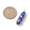 Natural Lapis Lazuli Double Terminal Pointed Pendants PALLOY-JF02673-04-3