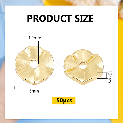 50Pcs Brass Beads KK-BC0013-25C-1