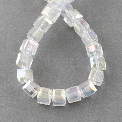 Electroplate Glass Beads Strands EGLA-R030-6x6mm-20-1