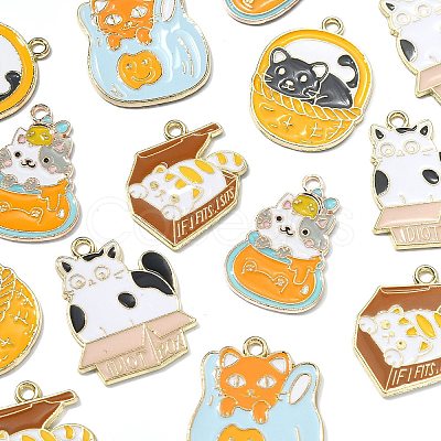 20Pcs 5 Styles Alloy Enamel Pendants ENAM-CJ0005-02-1