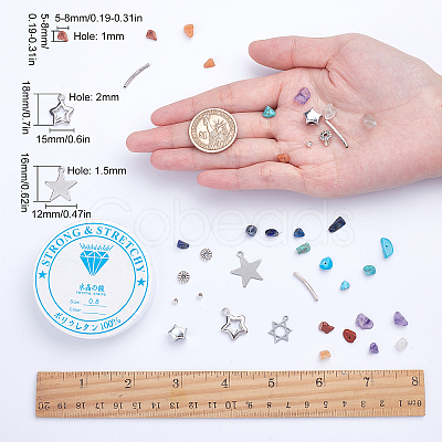 DIY Gemstone Bead Stretch Bracelets Making Kits DIY-SC0012-17-1