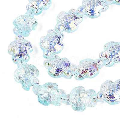 Electroplate Transparent Glass Beads Strands EGLA-N055-04A-02-1