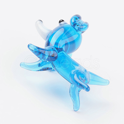 Handmade Lampwork Puppy Home Display Decorations LAMP-J084-24-1