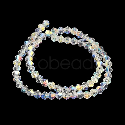 Electroplate Transparent Glass Beads Strands EGLA-K015-18Y-1
