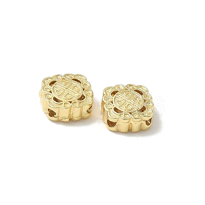 Rhombus Brass Beads KK-K293-68G-1