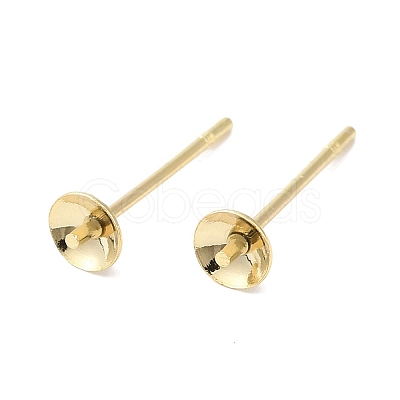 Brass Studs Earrings Finding KK-K383-01B-G-1