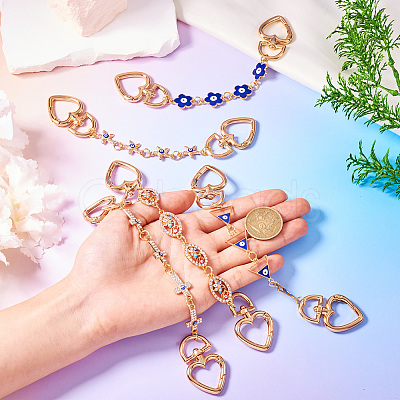 5Pcs 5 Styles Evil Eye Alloy Link Chains Bag Extender Chains AJEW-TAC00036-1