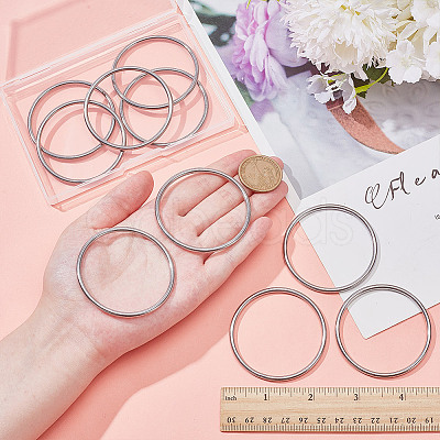 10Pcs 304 Stainless Steel Linking Rings STAS-AR0002-65B-P-1