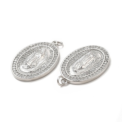 Brass Micro Pave Cubic Zirconia Pendants KK-E068-VB271-1-1