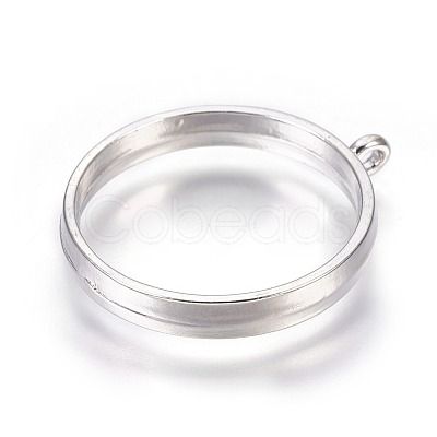 Alloy Open Back Bezel Pendants PALLOY-WH0030-01P-1