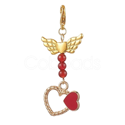 Valentine's Day Alloy Enamel Pendant Decoraton HJEW-JM02028-02-1