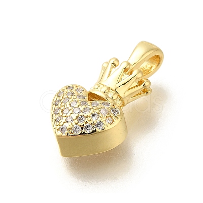 Rack Plating Brass with Cubic Zirconia Pendants KK-Z086-07G-1