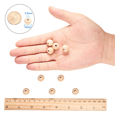 Round Unfinished Wood Beads WOOD-PH0008-10-1