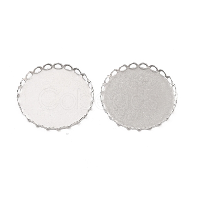 Non-Tarnish 316 Surgical Stainless Steel Cabochon Tray Settings X-STAS-I187-01D-P-1