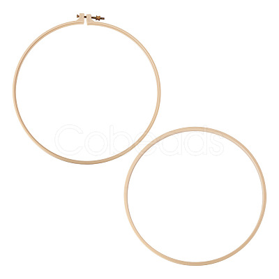 Plastic Imitation Bamboo Cross Stitch Embroidery Hoops TOOL-TADJ0001-03E-1
