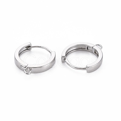 Brass Huggie Hoop Earring Findings KK-S364-158-1