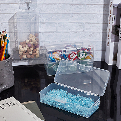 10Pcs Transparent Plastic Storage Boxes CON-BC0007-78A-1
