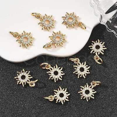 SHEGRACE Brass Clear Cubic Zirconia Charms XGRQ3P150-588G-1