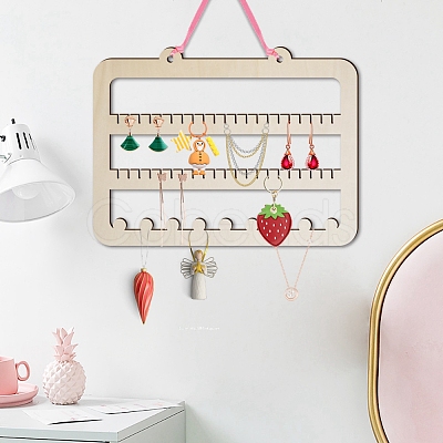 Rectangle Wood Wall Mounted Display Rack PW-WG43679-04-1