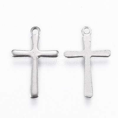 Tarnish Resistant 201 Stainless Steel Tiny Cross Charms STAS-L197-36P-1